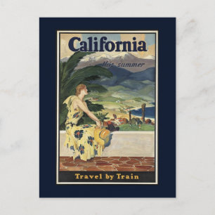 Vintage Railway California Travel Advertisement Postcard