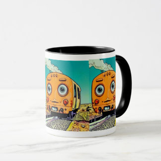 Vintage Railway Vibes: Locomotive Illustration Mug