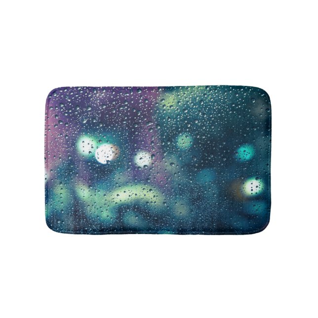 Vintage Rain Drops Window Effect Bath Mat (Front)