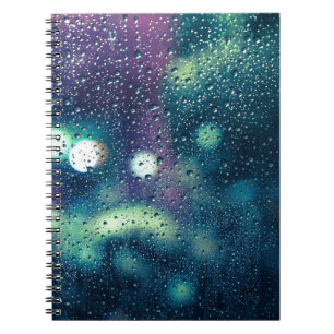 Vintage Rain Drops Window Effect Notebook