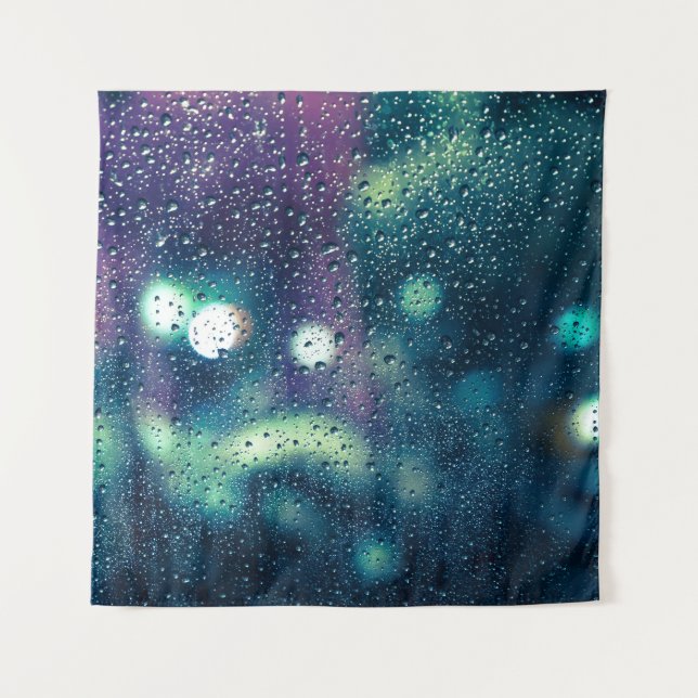 Vintage Rain Drops Window Effect Tapestry (Front)