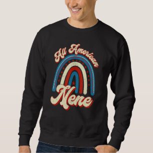 Vintage Rainbow All American Nene 4th Of July Patr Sweatshirt