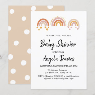 Vintage Rainbow Baby Shower Invitation