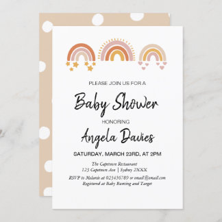 Vintage Rainbow Baby Shower Invitation