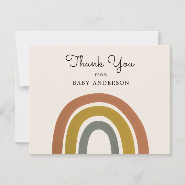 Vintage Rainbow Baby Shower Thank You Postcard (Front)