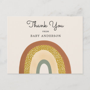 Vintage Rainbow Baby Shower Thank You Postcard