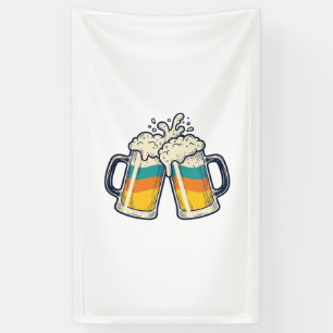 Vintage Rainbow Beer Mug Cheers Vector Shirt_1 Banner