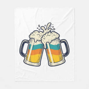 Vintage Rainbow Beer Mug Cheers Vector Shirt_1 Fleece Blanket
