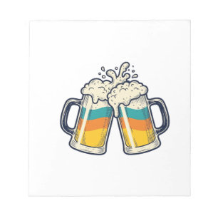 Vintage Rainbow Beer Mug Cheers Vector Shirt_1 Notepad