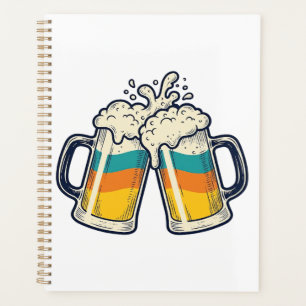Vintage Rainbow Beer Mug Cheers Vector Shirt_1 Planner