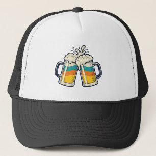 Vintage Rainbow Beer Mug Cheers Vector Shirt_1 Trucker Hat