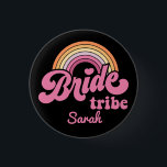 Vintage Rainbow Birde Tribe Badge Button<br><div class="desc">Vintage Rainbow Birde's Maid Badge Button
Vintage Bride To Be Bride's Maid BrideTribe</div>