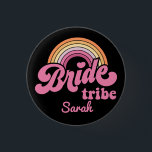 Vintage Rainbow Birde Tribe Badge Button<br><div class="desc">Vintage Rainbow Birde's Maid Badge Button
Vintage Bride To Be Bride's Maid BrideTribe</div>