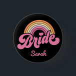 Vintage Rainbow Birde's Maid Badge Button<br><div class="desc">Vintage Rainbow Birde's Maid Badge Button
Vintage Bride To Be Bride's Maid BrideTribe</div>