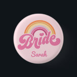 Vintage Rainbow Birde's Maid Badge Button<br><div class="desc">Vintage Rainbow Birde's Maid Badge Button
Vintage Bride To Be Bride's Maid BrideTribe</div>