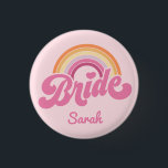 Vintage Rainbow Birde's Maid Badge Button<br><div class="desc">Vintage Rainbow Birde's Maid Badge Button
Vintage Bride To Be Bride's Maid BrideTribe</div>