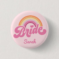 Vintage Rainbow Birde's Maid Badge Button