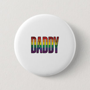 Vintage Rainbow Daddy Pride Typography T-Shirt_1 6 Cm Round Badge
