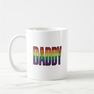 Vintage Rainbow Daddy Pride Typography T-Shirt_1 Coffee Mug