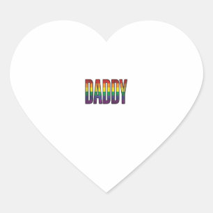 Vintage Rainbow Daddy Pride Typography T-Shirt_1 Heart Sticker