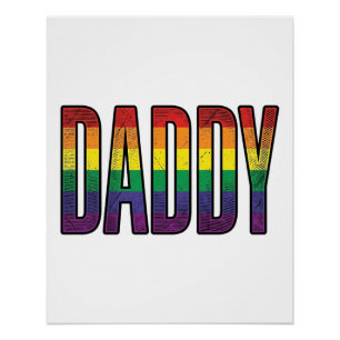 Vintage Rainbow Daddy Pride Typography T-Shirt_1 Poster