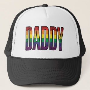 Vintage Rainbow Daddy Pride Typography T-Shirt_1 Trucker Hat