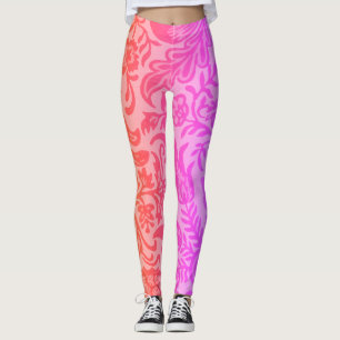 Vintage Rainbow Floral Botanical Pattern Leggings