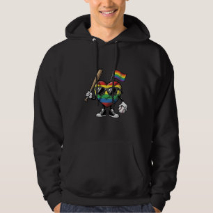 Vintage Rainbow Heart Baseball Pride Shirt Design_
