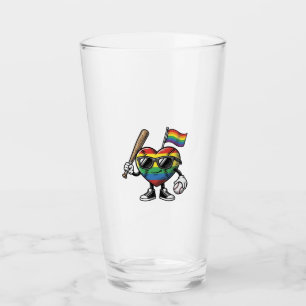 Vintage Rainbow Heart Baseball Pride Shirt Design_ Glass