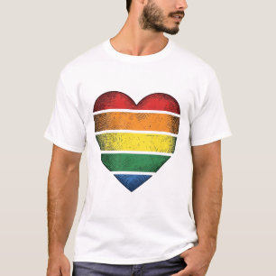 Vintage Rainbow Heart Pride Vector Shirt Design_1