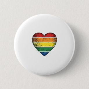 Vintage Rainbow Heart Pride Vector Shirt Design_1 6 Cm Round Badge