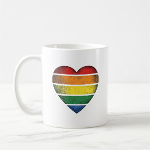 Vintage Rainbow Heart Pride Vector Shirt Design_1 Coffee Mug