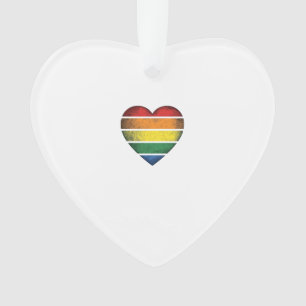 Vintage Rainbow Heart Pride Vector Shirt Design_1 Ornament