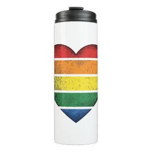 Vintage Rainbow Heart Pride Vector Shirt Design_1 Thermal Tumbler