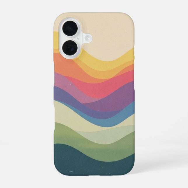 Vintage Rainbow Hills iPhone 16 Case (Back)
