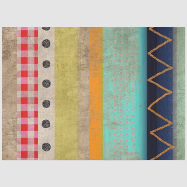 Vintage Rainbow lines Tissue Paper (Front)