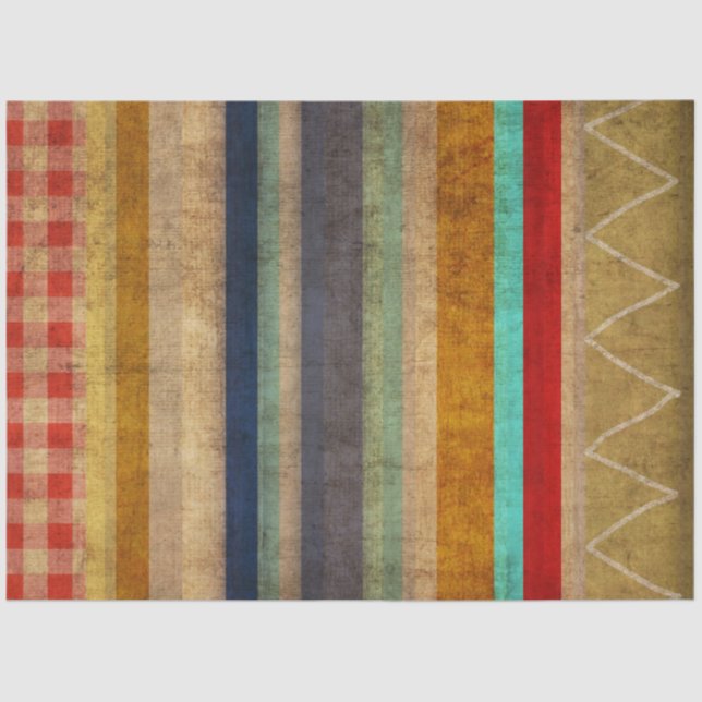 Vintage Rainbow lines Tissue Paper (Front)