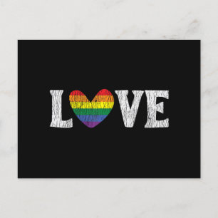 Vintage Rainbow Love Proud Family Matching Gay Les Holiday Postcard