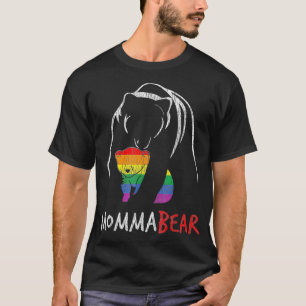 Vintage Rainbow Mama Bear Hug Love Support Parent T-Shirt