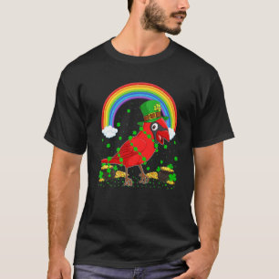 Vintage Rainbow Northern Cardinal Bird St. Patrick T-Shirt