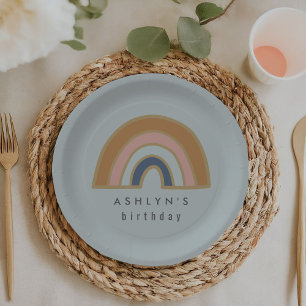 Vintage Rainbow Paper Plate