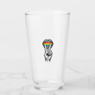 Vintage Rainbow Peace Hand Pride Vector Shirt_1 Glass