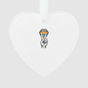 Vintage Rainbow Peace Hand Pride Vector Shirt_1 Ornament