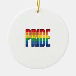 Vintage Rainbow Pride Typography Shirt Design_1 Ceramic Tree Decoration