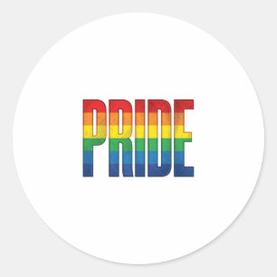 Vintage Rainbow Pride Typography Shirt Design_1 Classic Round Sticker