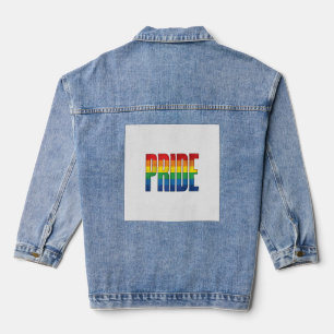 Vintage Rainbow Pride Typography Shirt Design_1 Denim Jacket