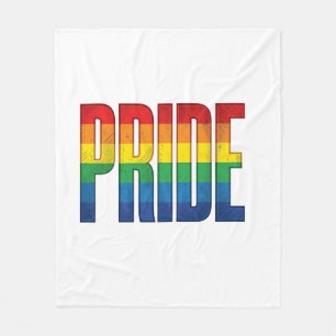 Vintage Rainbow Pride Typography Shirt Design_1 Fleece Blanket