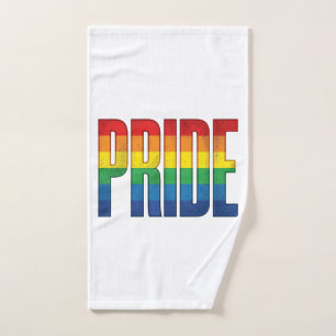 Vintage Rainbow Pride Typography Shirt Design_1 Hand Towel