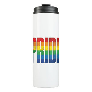 Vintage Rainbow Pride Typography Shirt Design_1 Thermal Tumbler