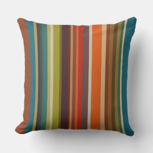 Vintage Rainbow Stripes Cushion